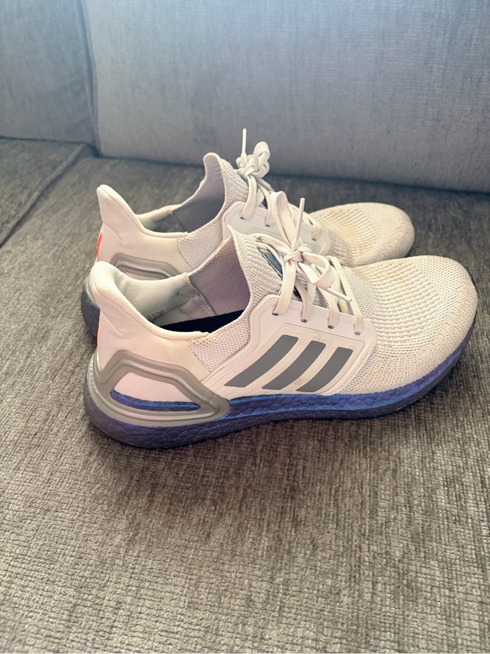 Adidas Ultra Boost- Light Gray Knit Running Shoes